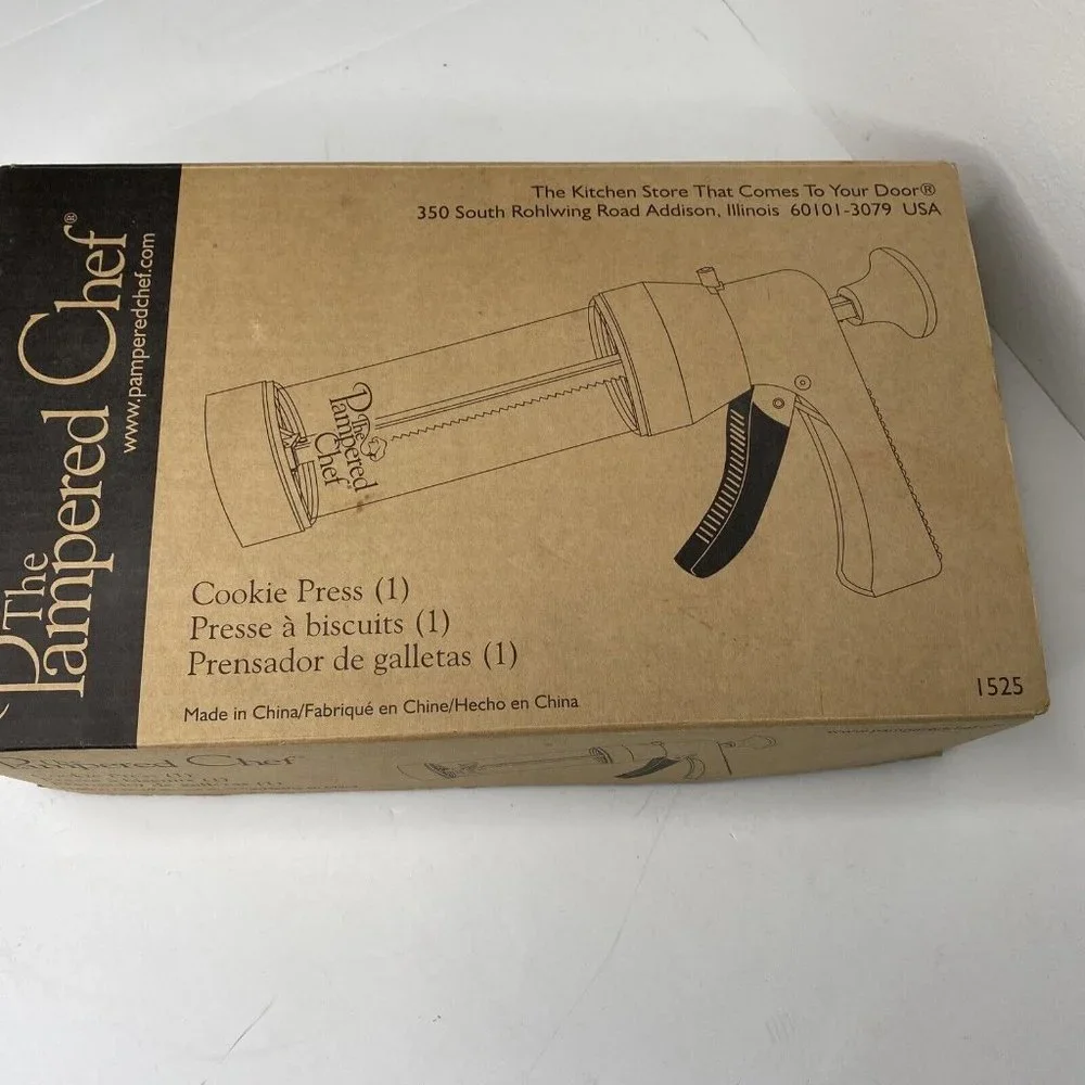 Pampered Chef Cookie Press 1525 Retired 15 Disks Designs Spritz Cookies